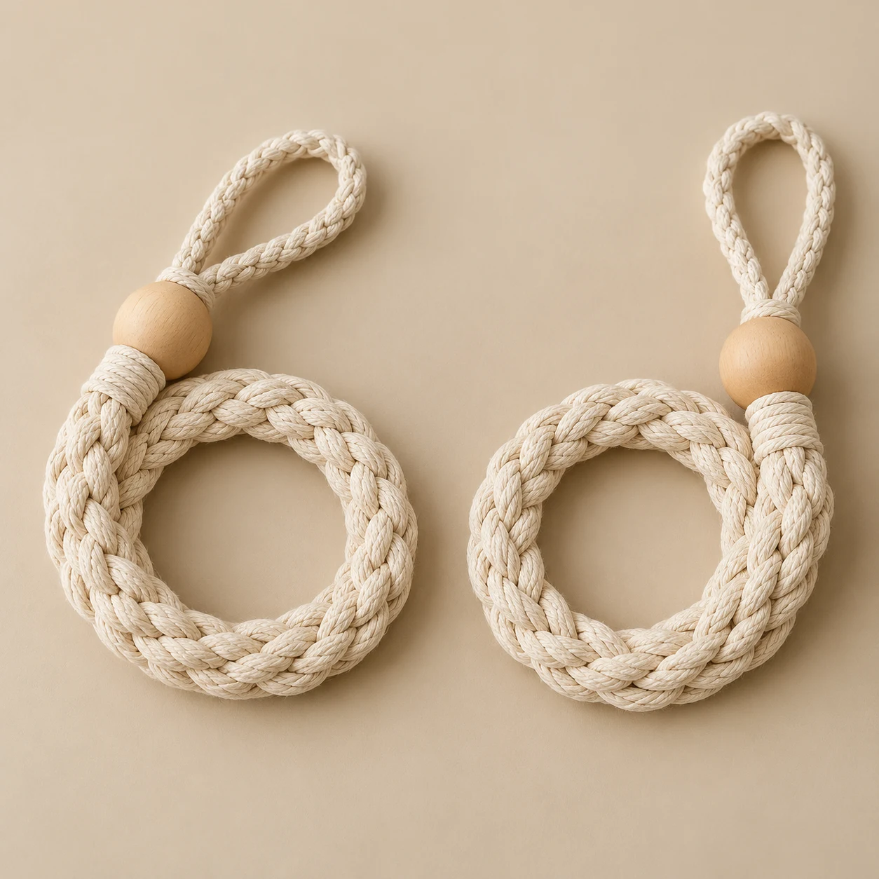 Cotton rope tiebacks